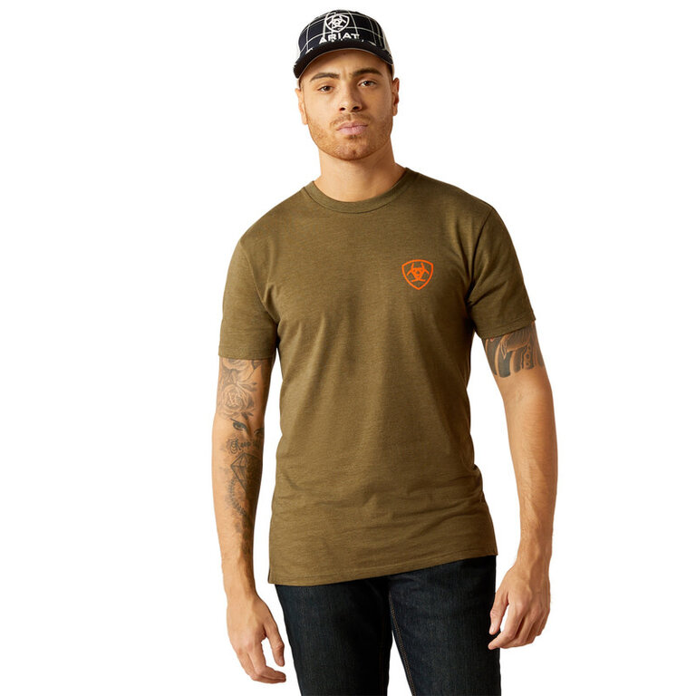 Ariat Ariat Grain Flag S/S Tshirt - Military Heather