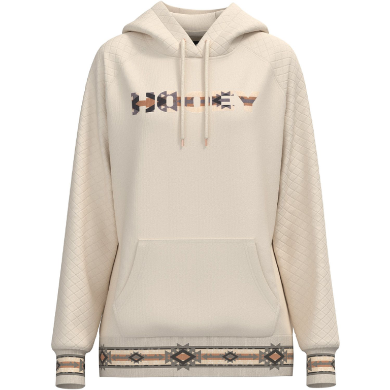 Hooey Hooey Quilted Pattern Hoodie - Cream