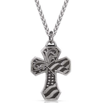 Montana Silversmiths Montana Silversmiths Patriotic Cross Necklace - Made In The USA