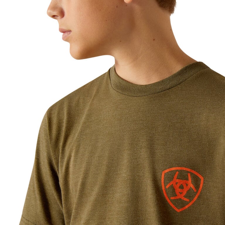 Ariat Ariat Grain Flag S/S Tshirt - Military Heather