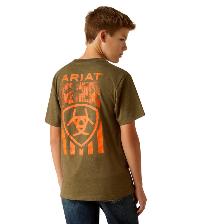 Ariat Ariat Grain Flag S/S Tshirt - Military Heather