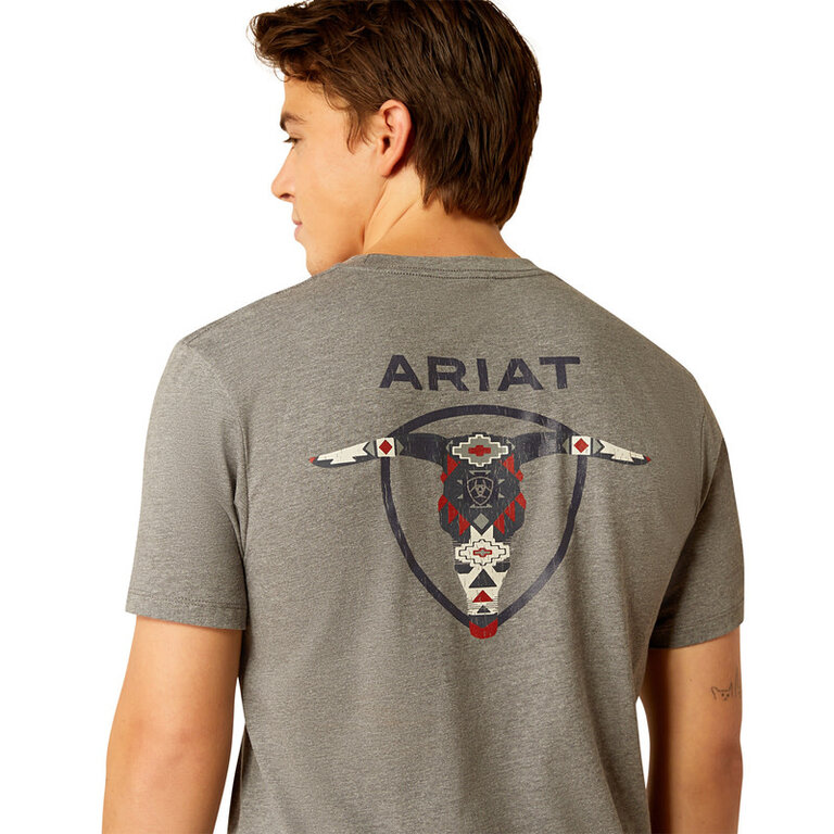 Ariat Ariat Southwestern Longhorn S/S Tshirt - Graphite Heather