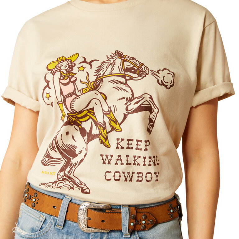 Ariat Ariat Keep Walking Cowboy S/S Tshirt - Natural