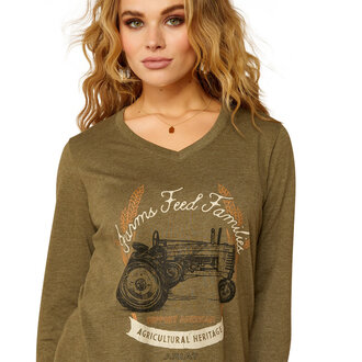 Ariat Ariat Farmers Feed Families L/S Tshirt - Military Heather