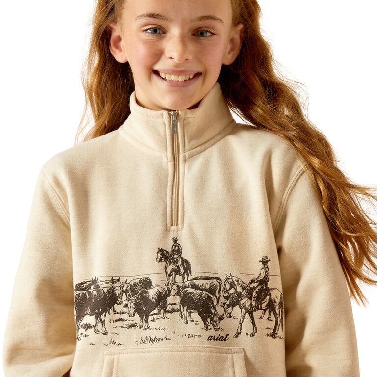 Ariat Ariat 1/4 Zip Sweatshirt - Oatmeal Heather