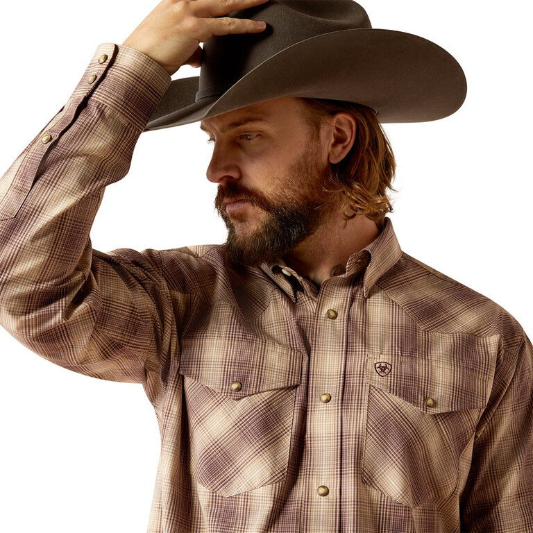 Ariat Ariat Pro Rex Snap L/S Shirt - Maroon/Brown