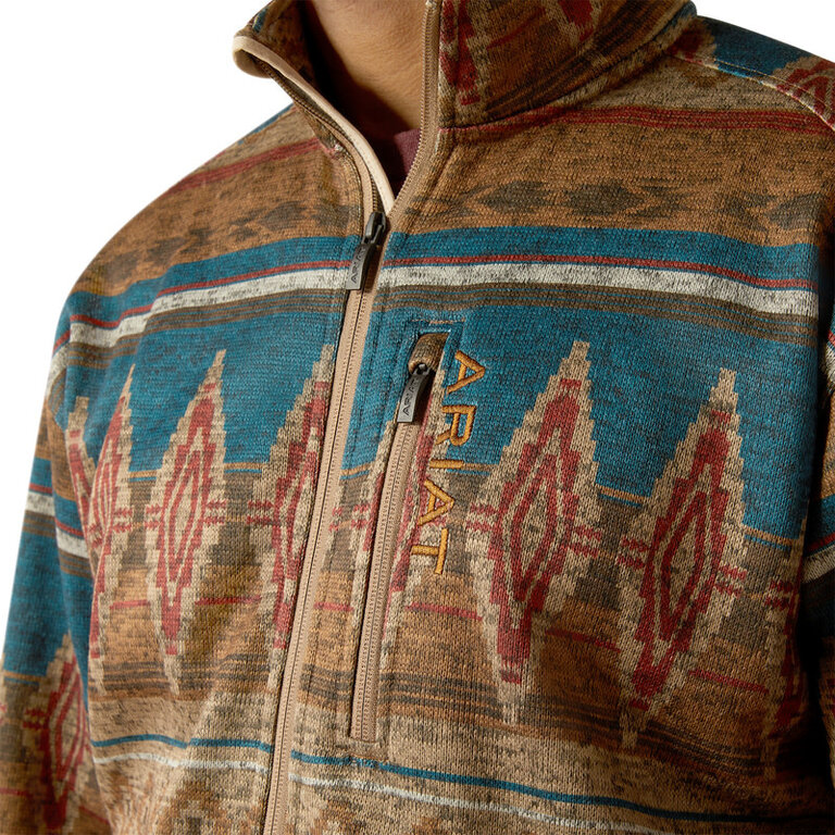 Ariat Ariat Caldwell Full Zip Jacket - Oxford Tan Southwest Print