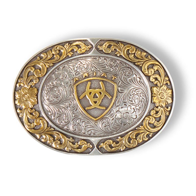 Ariat Ariat Oval Smooth Edge Floral Emblem Buckle