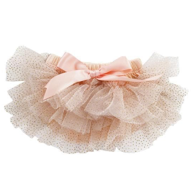 Mila & Rose Mila & Rose Tutu Bloomer - Peach And Gold Glitter