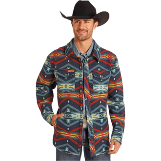 Panhandle Panhandle Aztec Shacket - Multi/Blue