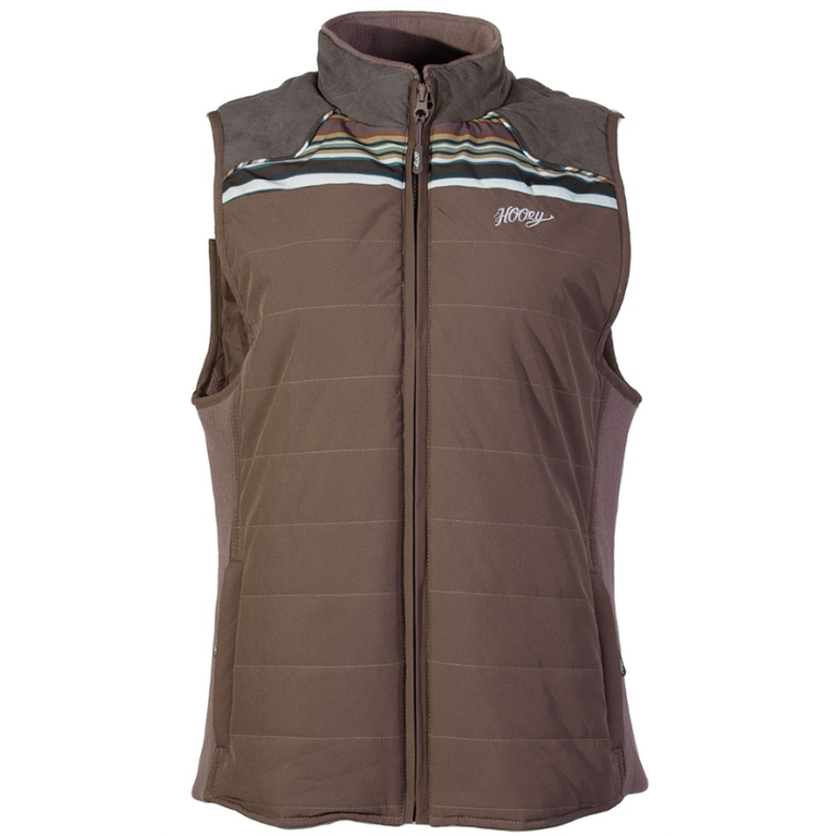 Hooey Hooey Full Zip Packable Vest With Bag - Brown With Serape Pattern