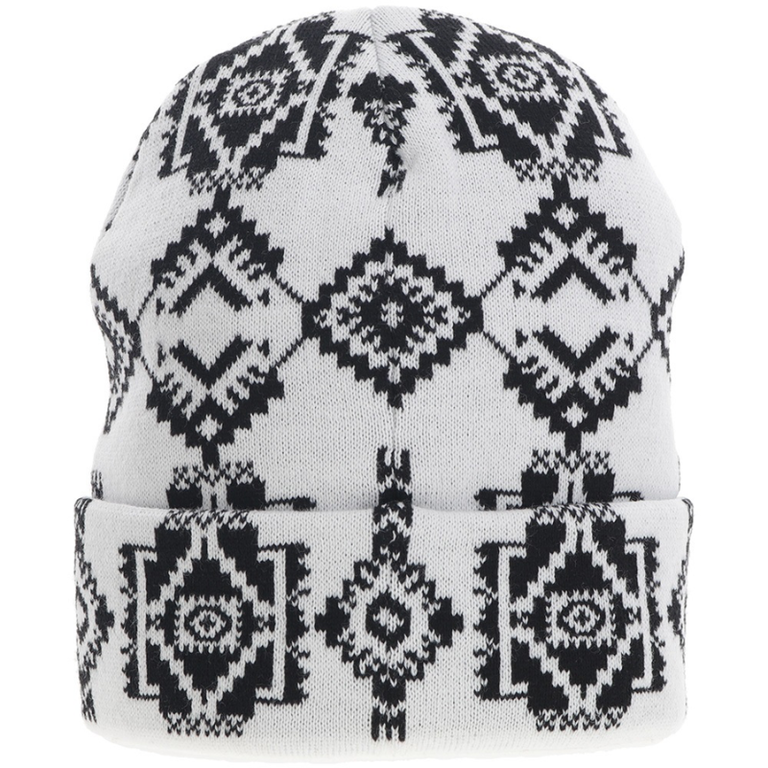 Hooey Hooey Aztec Pattern Beanie - Black/White