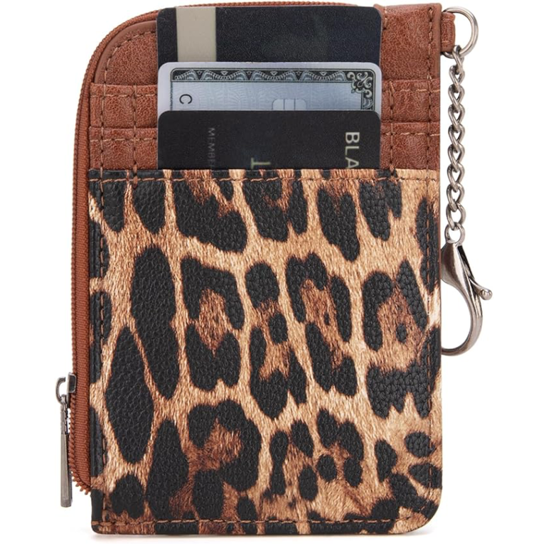 Wrangler Wrangler Leopard Print Mini Zip Card Case - Brown/Leopard