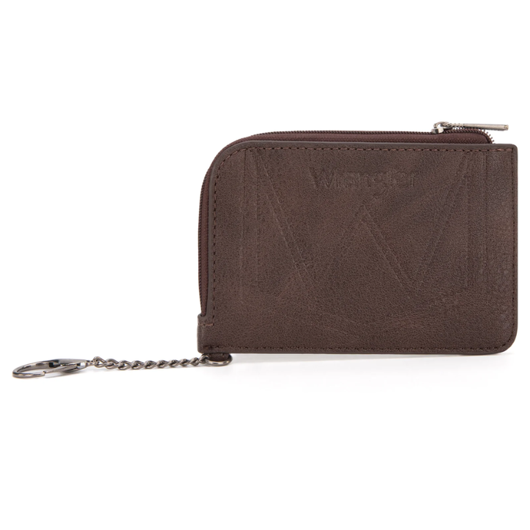 Wrangler Wrangler Croc Print Mini Zip Card Case - Coffee