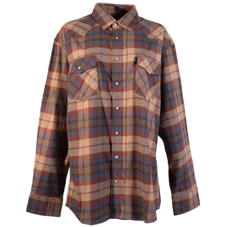 Hooey Hooey L/S Flannel Snap Shirt - Orange/Brown/Blue Plaid