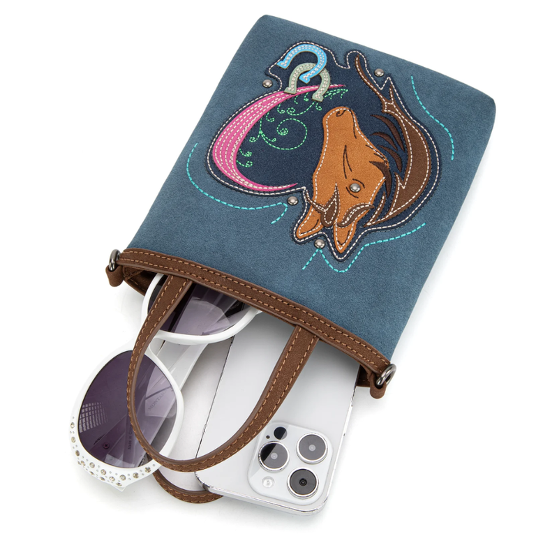 Montana West Embroidered Mini Tote/Crossbody - Horse Head