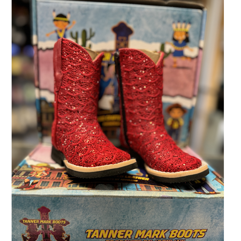 Tanner Mark Red Shimmer Boot Infant HB Boot Corral