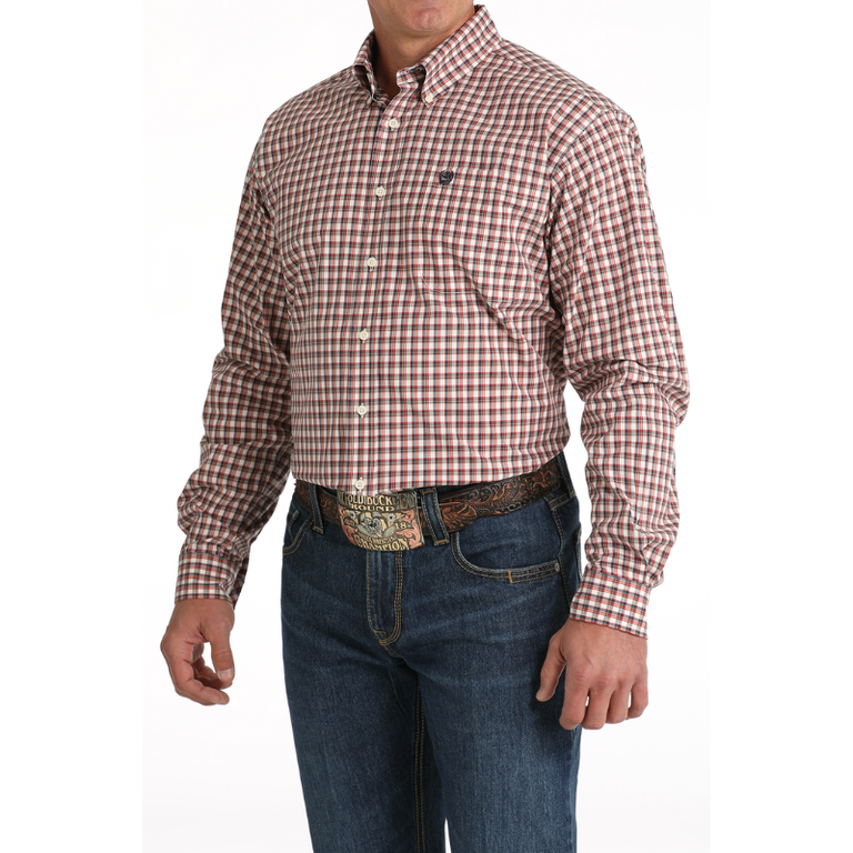 Cinch Cinch L/S Plaid Shirt - Red/Cream/Brown