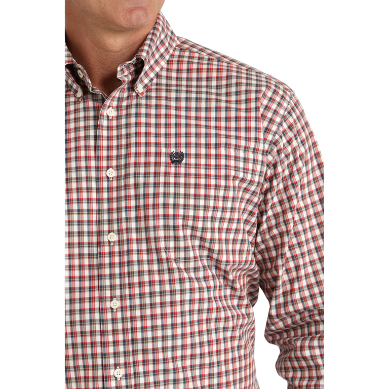 Cinch Cinch L/S Plaid Shirt - Red/Cream/Brown