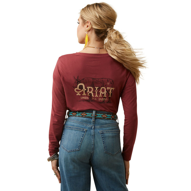 Ariat Ariat Wear The Brand L/S Tshirt - Burnt Russet