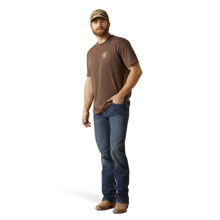 Ariat Ariat Tonal Flag Tshirt - Brown Heather