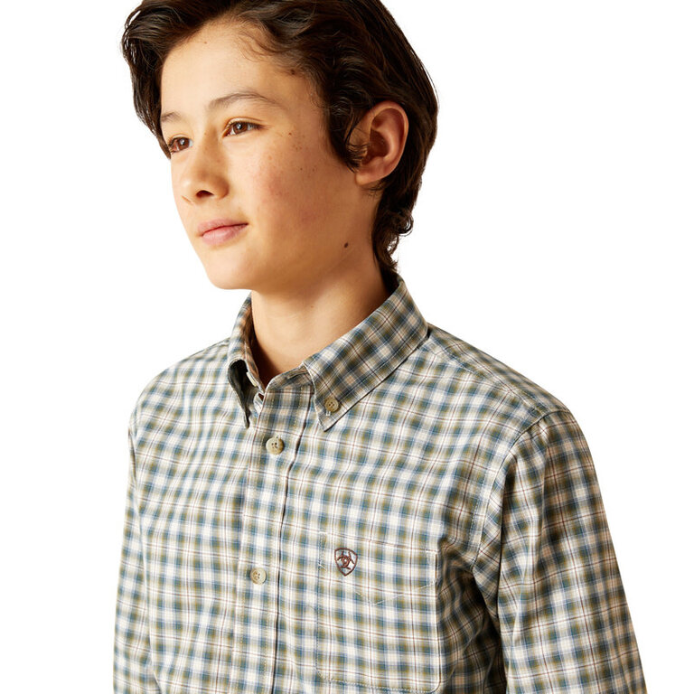 Ariat Ariat Pro Blake L/S Shirt - White/Green Plaid