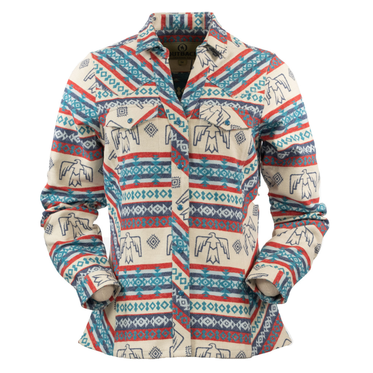 Outback Trading Co Outback Lorelei Performance Shirt - Tan/Turquoise