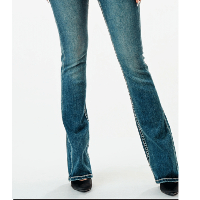 Grace in LA Grace In LA Boot Cut Easy Fit Jeans - Cross Pocket