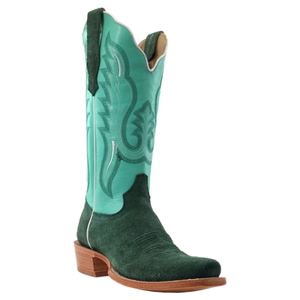 R Watson R. Watson Teal Roughout/Mint Cowhide Western Boot