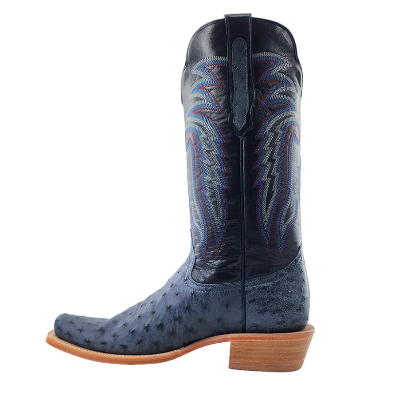 R Watson R. Watson Denim Bruciato Full Quill Ostrich Western Boot