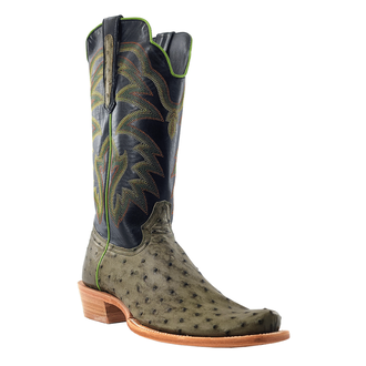 R Watson R. Watson Forrest Green Full Quill Ostrich Western Boot