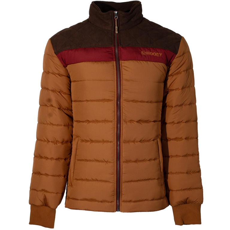 Hooey Hooey Puffer Jacket - Brown/Blue