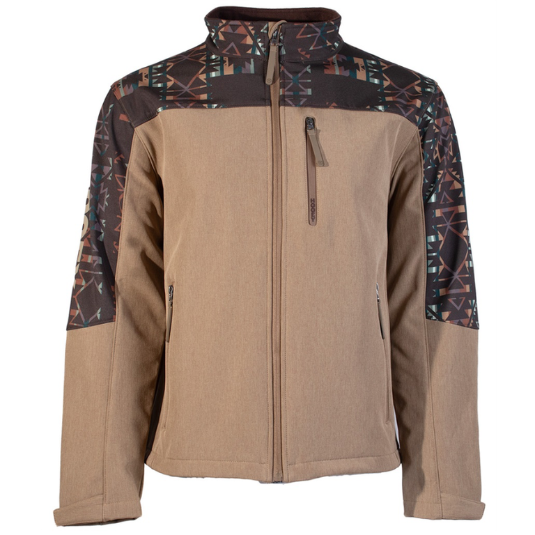 Hooey Hooey Softshell Full Zip Jacket - Brown/Blue Aztec