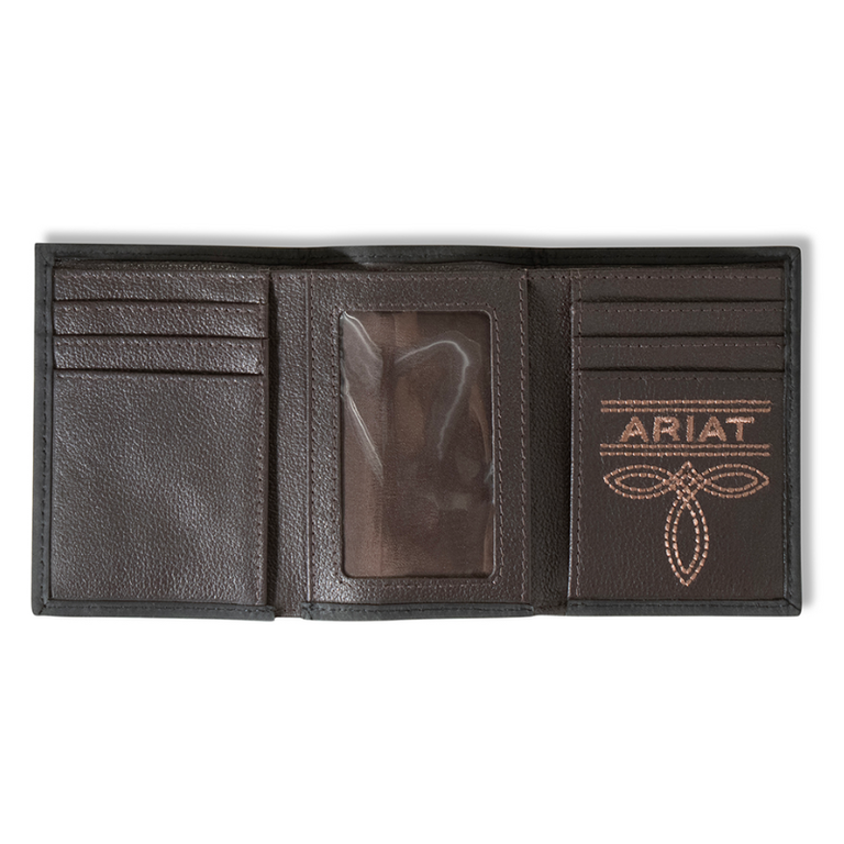 Ariat Ariat Embossed Logo Trifold Wallet - Black