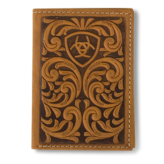 Ariat Ariat Scrolling Embossed Trifold Wallet