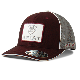Ariat Ariat Large Logo Patch Cap - Burgundy/Grey