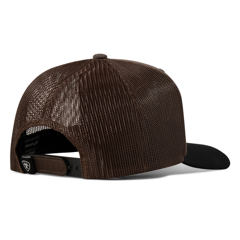 Ariat Ariat Snapback Faux Leather Patch Cap - Brown