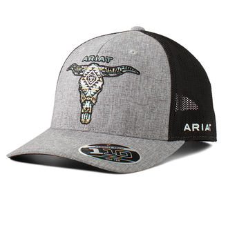 Ariat Ariat Snapback Longhorn Cap - Grey/Black