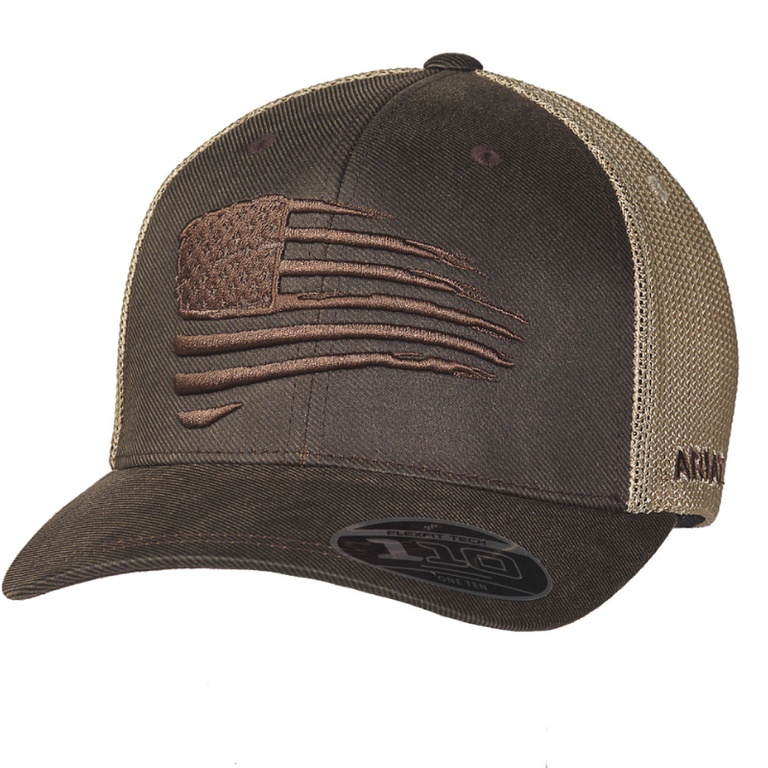 Ariat Ariat Flag Embroidered Oilskin Cap - Brown
