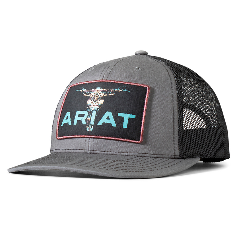 Ariat Ariat Bull Skull Patch Cap - Charcoal