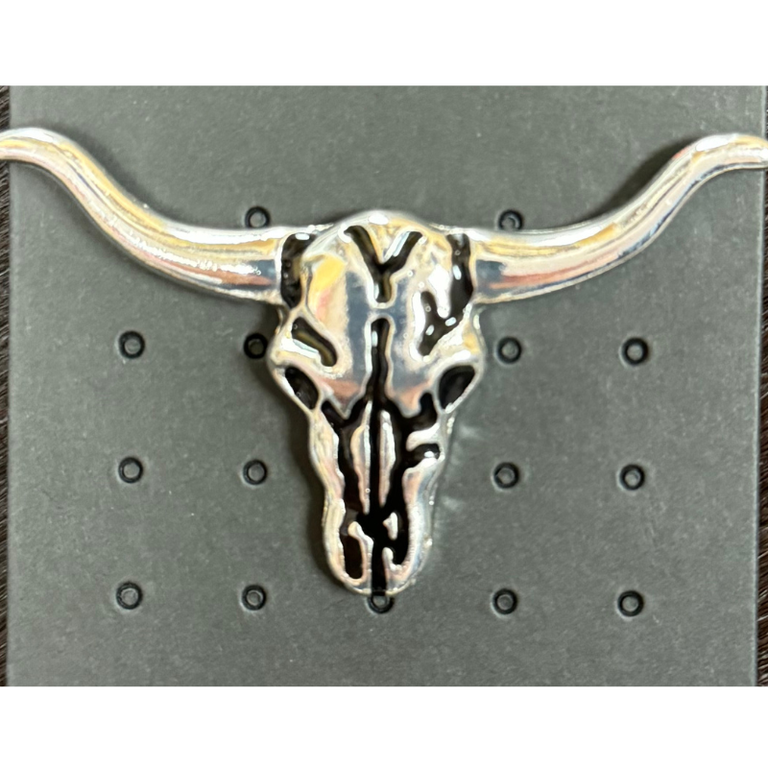 Austin Accent Austin Accent Large Longhorn Hat Pin - Silver