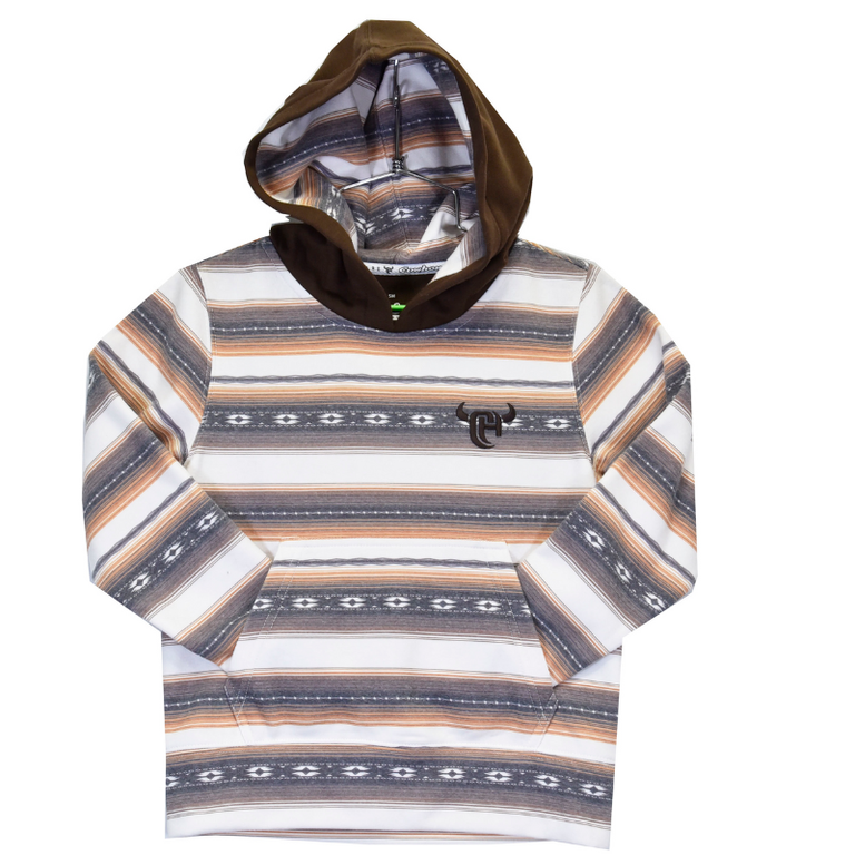 Cowboy Hardware Cowboy Hardware Striped Serape Fleece Hoodie - Youth - Brown