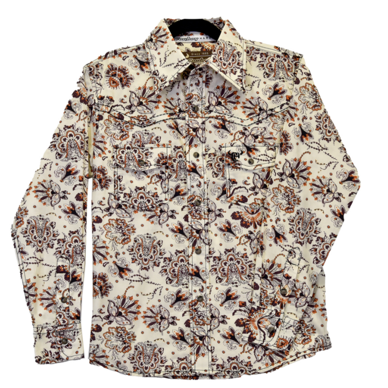 Cowboy Hardware Cowboy Hardware Peacock Paisley L/S Shirt - Infant - Brown