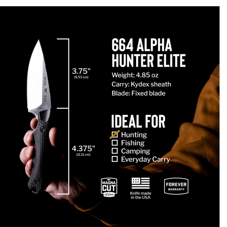 Buck Buck Alpha Hunter Elite Knife - Black