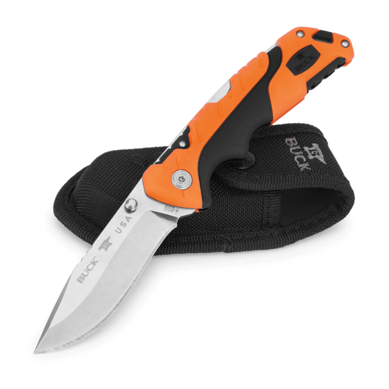 Buck Buck Large Folding Pursuit Knife - Orange