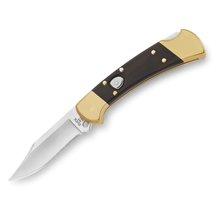 Buck Buck Auto Knife - Ebony/Brass