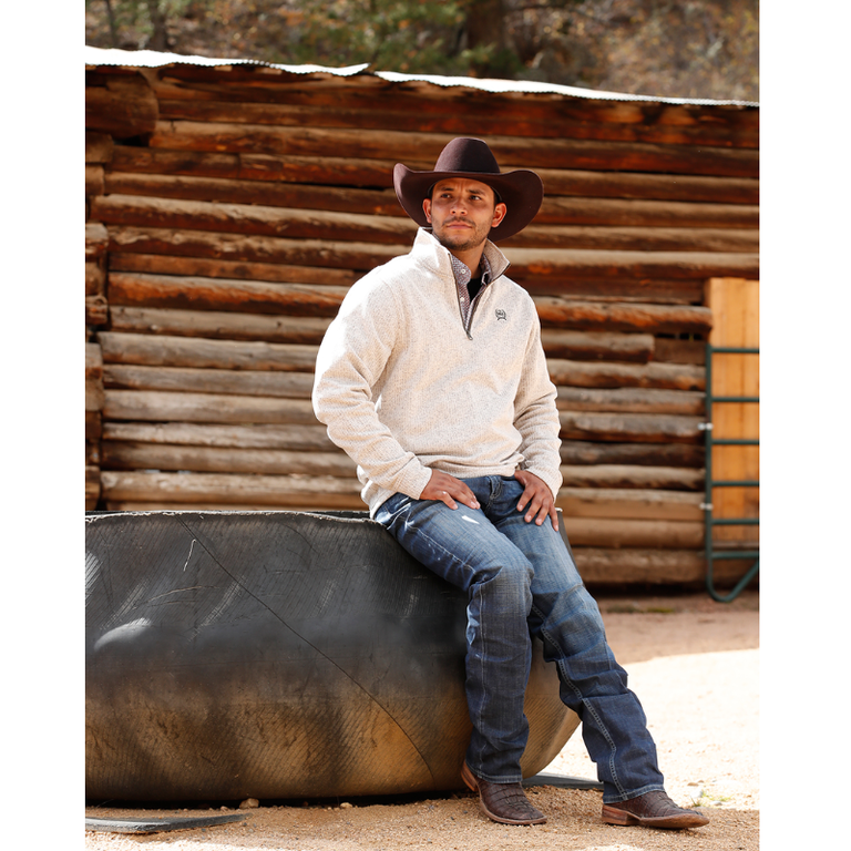 Cinch Cinch 1/4 Zip Sweater - Cream