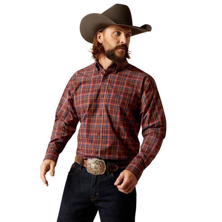 Ariat Ariat Pro Scotty L/S Shirt - Dark Red Plaid