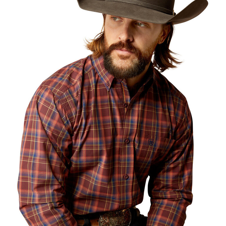Ariat Ariat Pro Scotty L/S Shirt - Dark Red Plaid