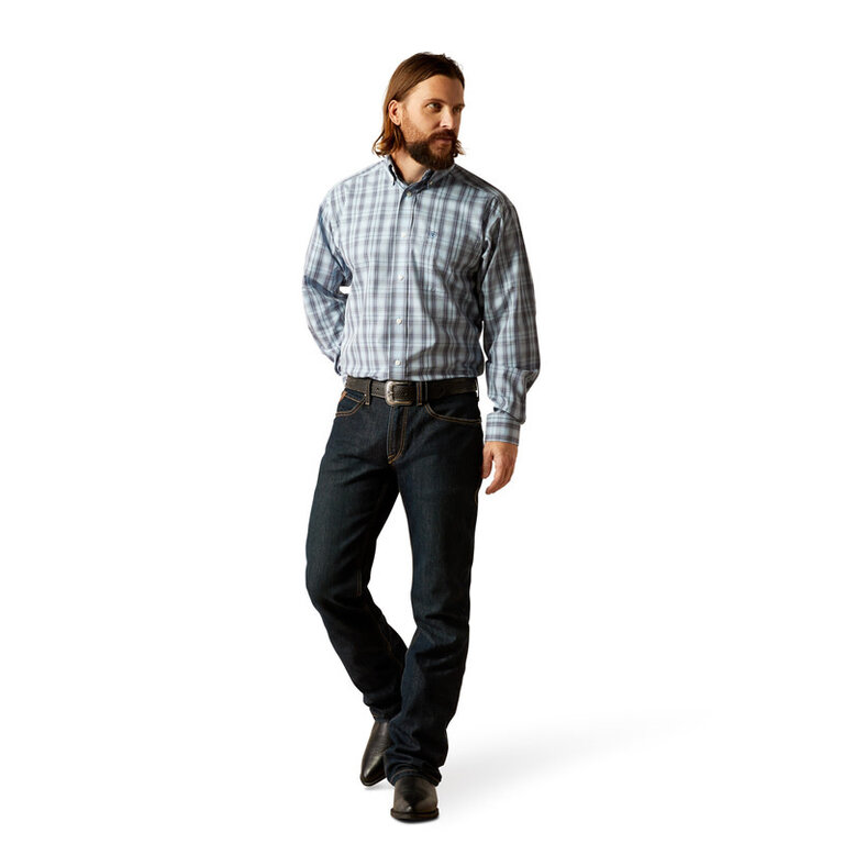 Ariat Ariat Wrinkle Free Lionel L/S Shirt - Light Blue Plaid